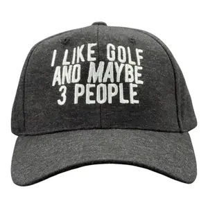 I Like Golf and Maybe 3 People Hat Funny Sarcastic Golfing Baseball Cap Funny Hats Introvert  Funny Golf  Novelty Caps for Men Black - Standard