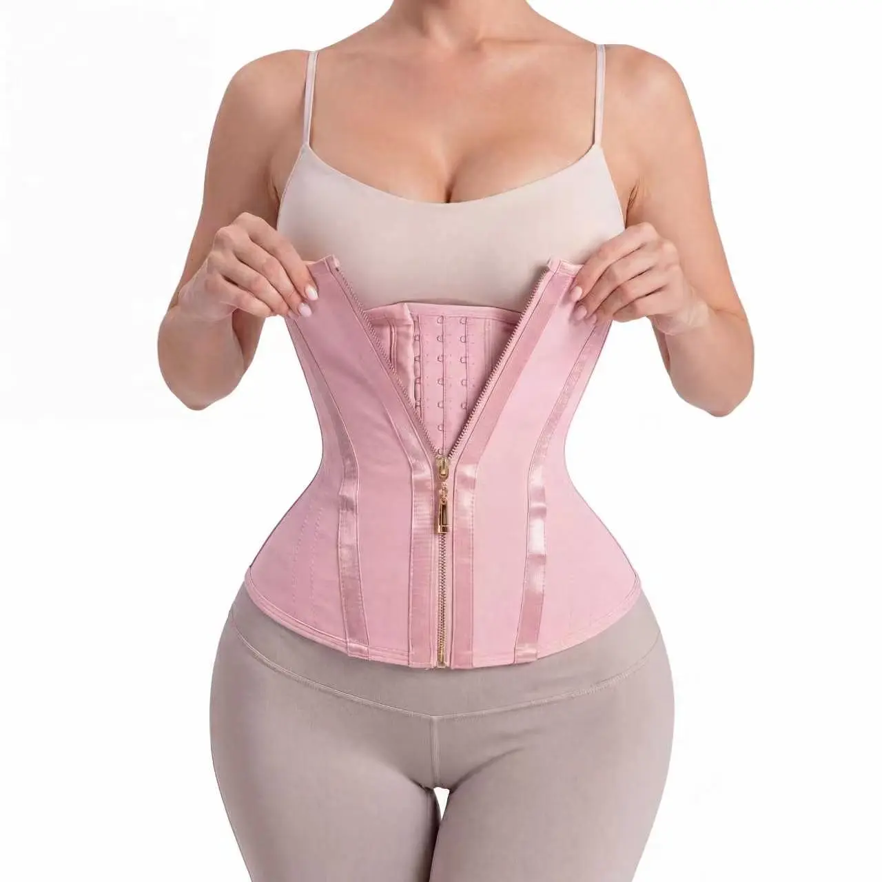 Women's High Compression 15-Steel-Bone Waist Cincher - Breathable Tummy Control Shapewear with Hook-and-Eye Closure, Adjustable for Activewear, Running, Office Basics, Maternity Support Faja Postpartum Recovery (Order Size Up If Between Sizes)