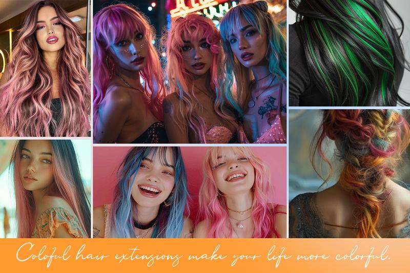 Doores 10pcs Colored Party Highlight Tape in Hair Extensions Human Hair 30g 14 to 24 inch Remy Invisible Tape Ins Straight