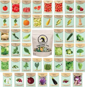 43 Assorted Vegetable & Herb Seed Packets, Over 10,000 Heirloom Garden Seeds with Storage Bag, Non-GMO Variety Pack for Home Gardening & Planting