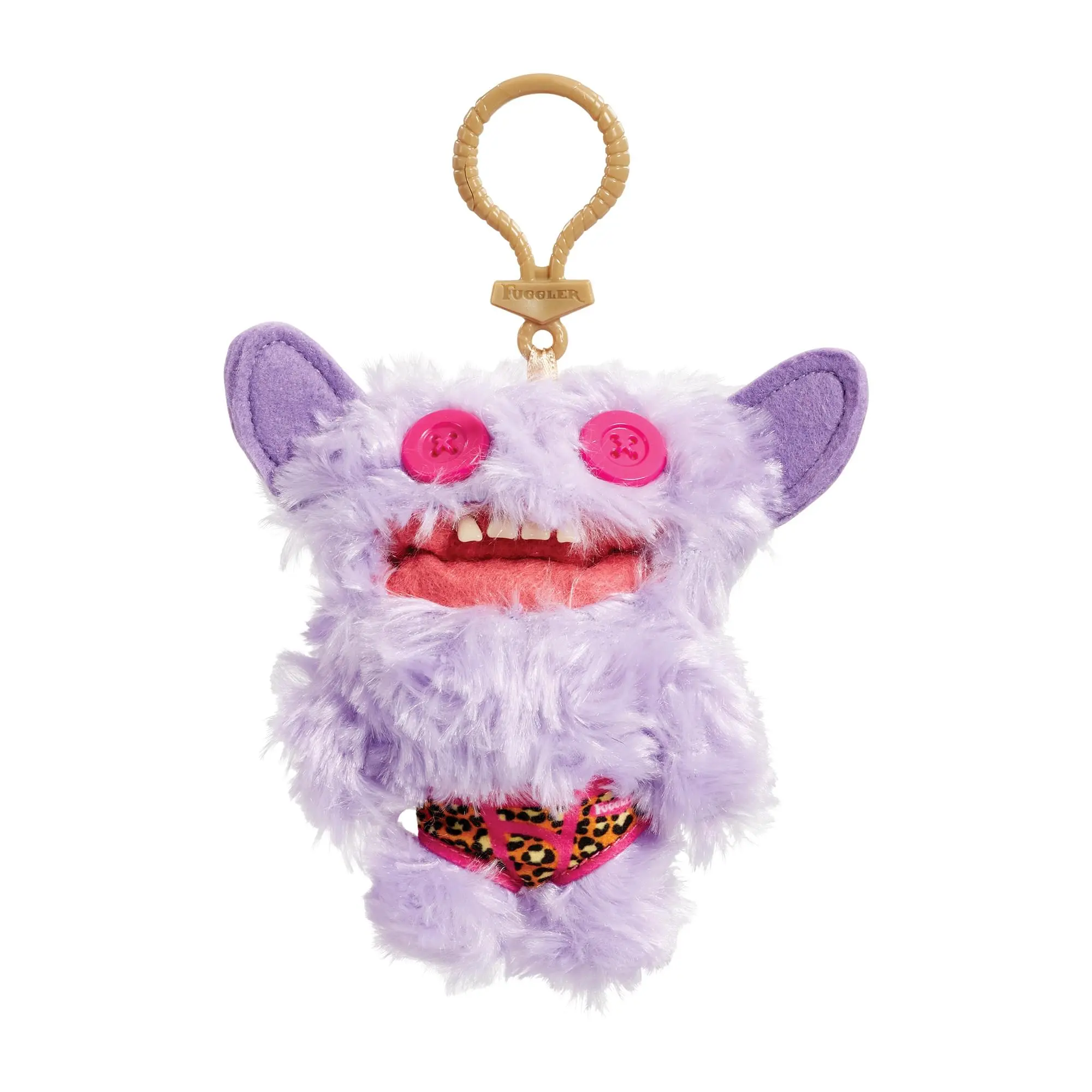 Fugglers 5-Inch Plush Clip-On Stuffed Toy - Grin Grin Lilac, Wreak Havoc Fun Toy with Straight-Up Bonkers Appearance