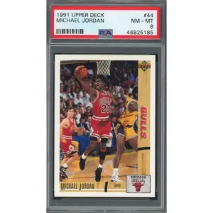Michael Jordan 1991 Upper Deck Basketball Card #44 PSA 8