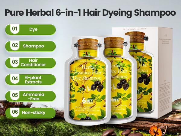 Limer,Chestnut Brown, 6-in-1 Instant Bubble Hair Dye Shampoo, Tintes de Cabello,Grey Coverage,Herbal Ingredients,Non-stained Skin,Long Lasting,Plant Haircare