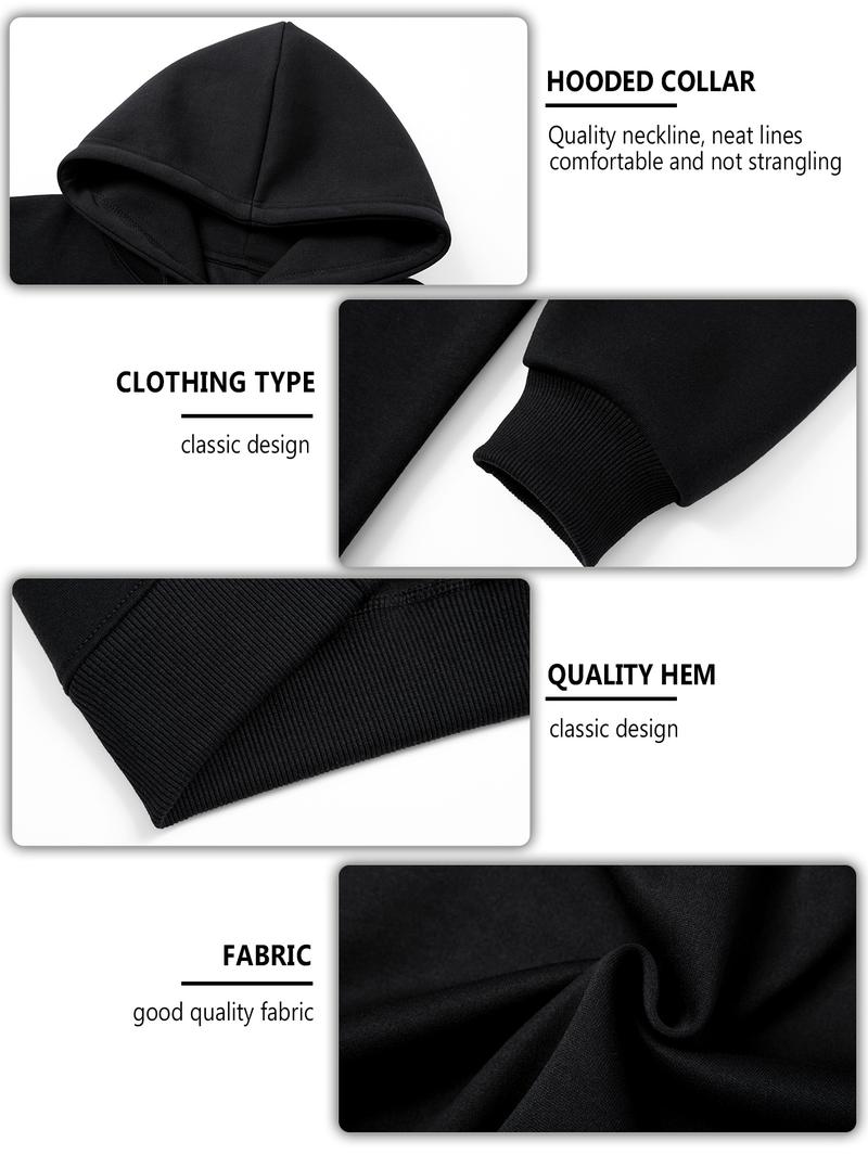 Men’s Solid Color Cotton Hoodie, Loose Fit Pullover Sweatshirt for Fall and Winter, Casual Versatile Menswear Top for Outdoor Activities, Daily Commute, Street Style and Comfortable Everyday Wear Operator