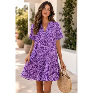 dear scarlett-Liz Sunday V-Neck, short-sleeved Dress