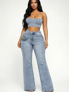 Rosy Rhinestone Jean