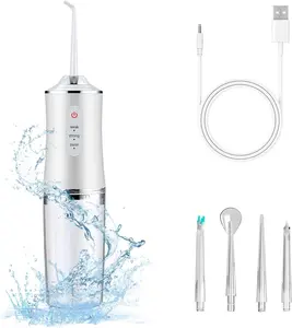 Electric Water Flosser Cordless for Teeth 3 Modes 4 Jet Tips Cleaning and Flossing Water Dental Portable Floss Irrigator Oral Water Flossed Rechargeable Tonsil Stone Travel Adults