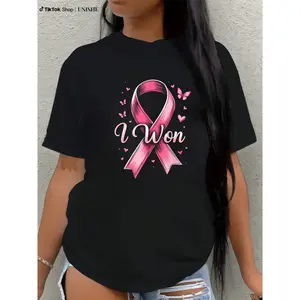 Unisex Breast Cancer Awareness Tee – Soft Cotton I Won Survivor Shirt