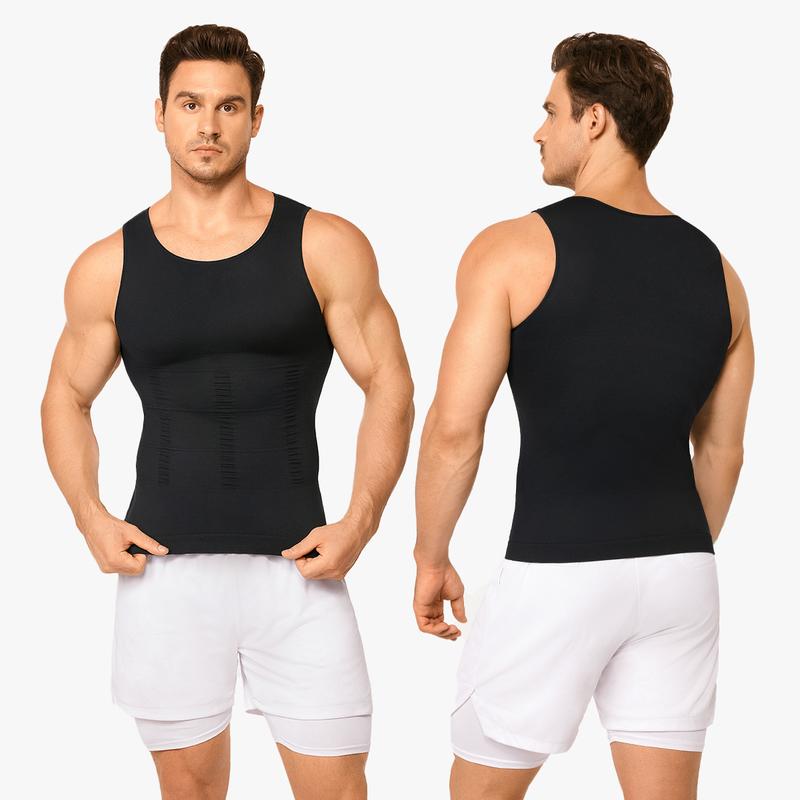 【Nebility】 Men's Shapewear Compression Tank Top Seamless Stretched Casual Bottoming Vest Wife Beater Shirt