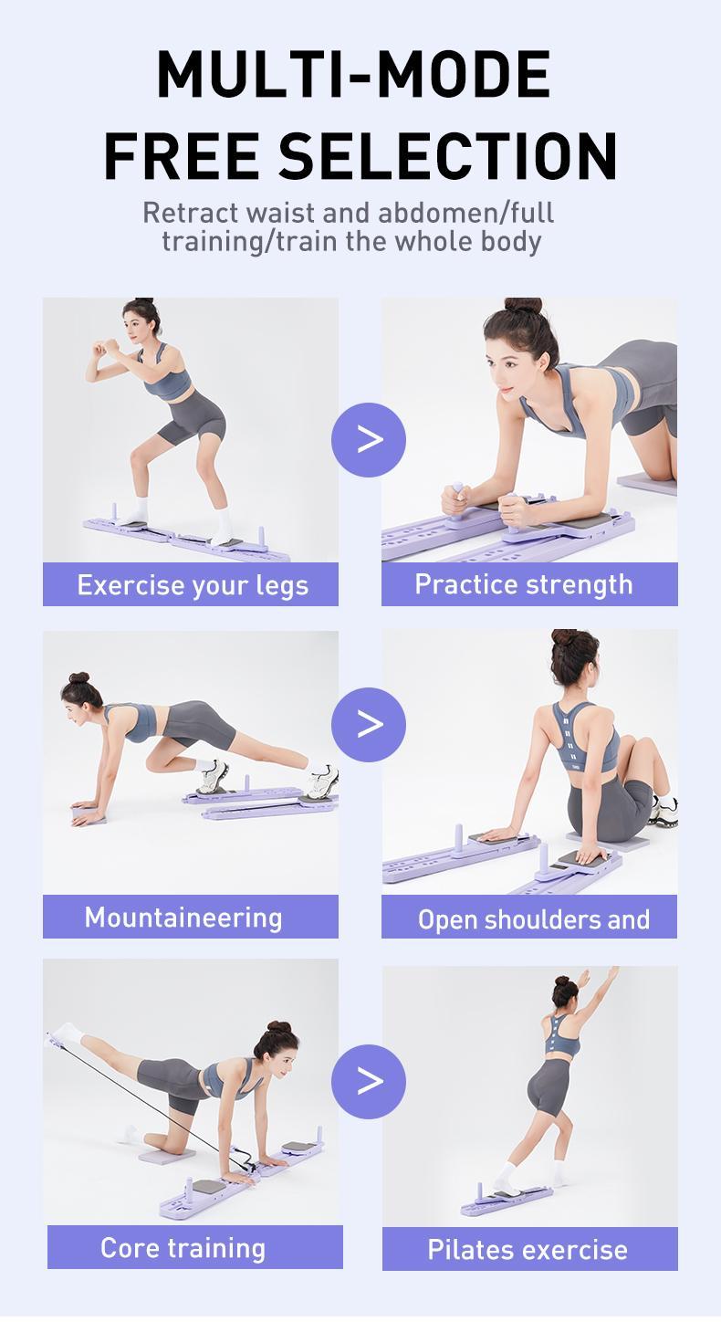 2.0 Multi-functional Adjustable Ab ExerciseBoard, Split Ab Slide Roller Board, Home PilatesReformer with Knee Mat for Home Gym Core & AbStrength T