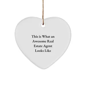 Gifts from Men to Awesome Real Estate Agent, Funny Heart Ornament, Christmas Unique Gifts for Real Estate Agents