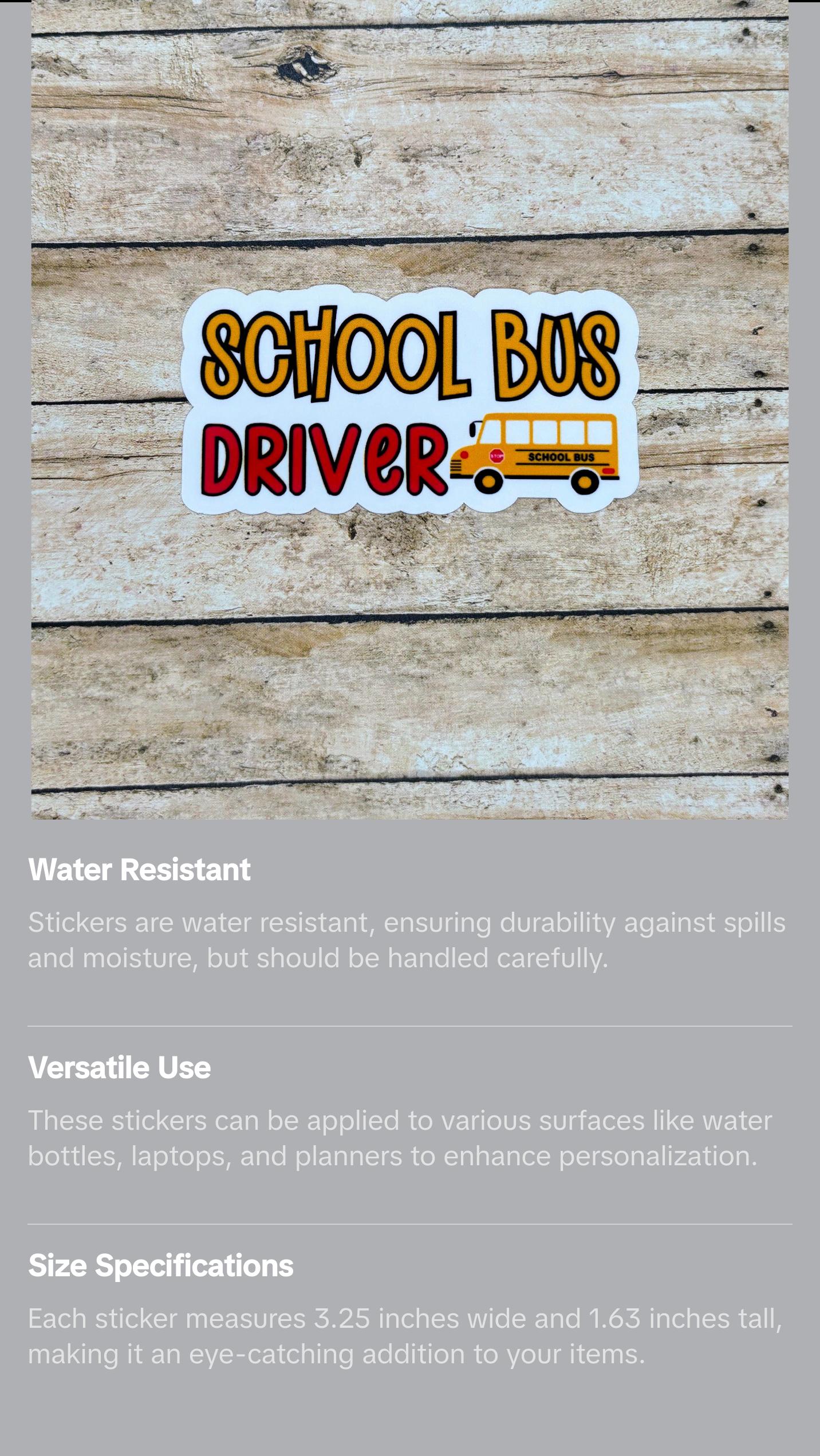 School Bus Driver Sticker