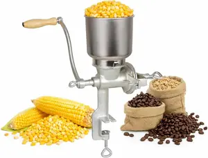 Heavy Duty Cast Iron Manual Grain Mill & Coffee Grinder - Dry/Wet Grinding for Wheat, Corn&Coffee Beans