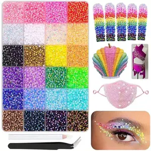 DIY Diamond Bedazzling Glitter Kit with 3mm Mixed Resin Rhinestones, Perfect for DIY Crafts, Clothing, Nail Art Supplies & Glitter Decorative Nails