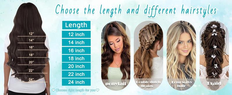 Vigorous Clip in Hair Extensions Long Wavy Synthetic Hairpieces,Natural & Soft Hair & Blends Well Hair Extensions,Easy to Wear for Women Girls Daily Use Event Party Use