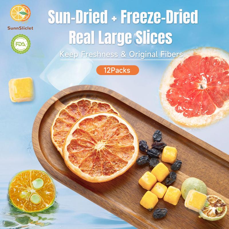 SunnSliclet BOGO 2.0 Version Quadruple VC Grapefruit Kumquat Passion Fruit Cocktail Tea 1 Cartons (1 carton 240g 20g×12packs) Caffeine Free Grapefruit Kumquat Tea With Freeze Dried Lemon Passion Fruit And Kumquat