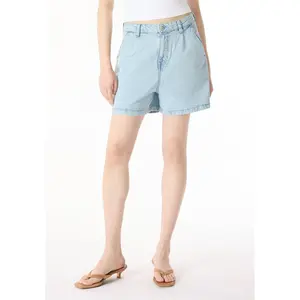 Gaga Women's Casual Denim Shorts, Bleached Blue - BL16073