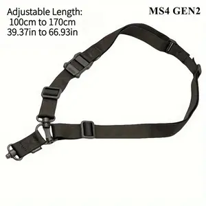 MS4 2nd Generation Dual-Point Quick Adjustment Sling QD Gun Strap Made of Nylon, Adjustable Length from 100 to 170 cm, or 39 to 66 inches