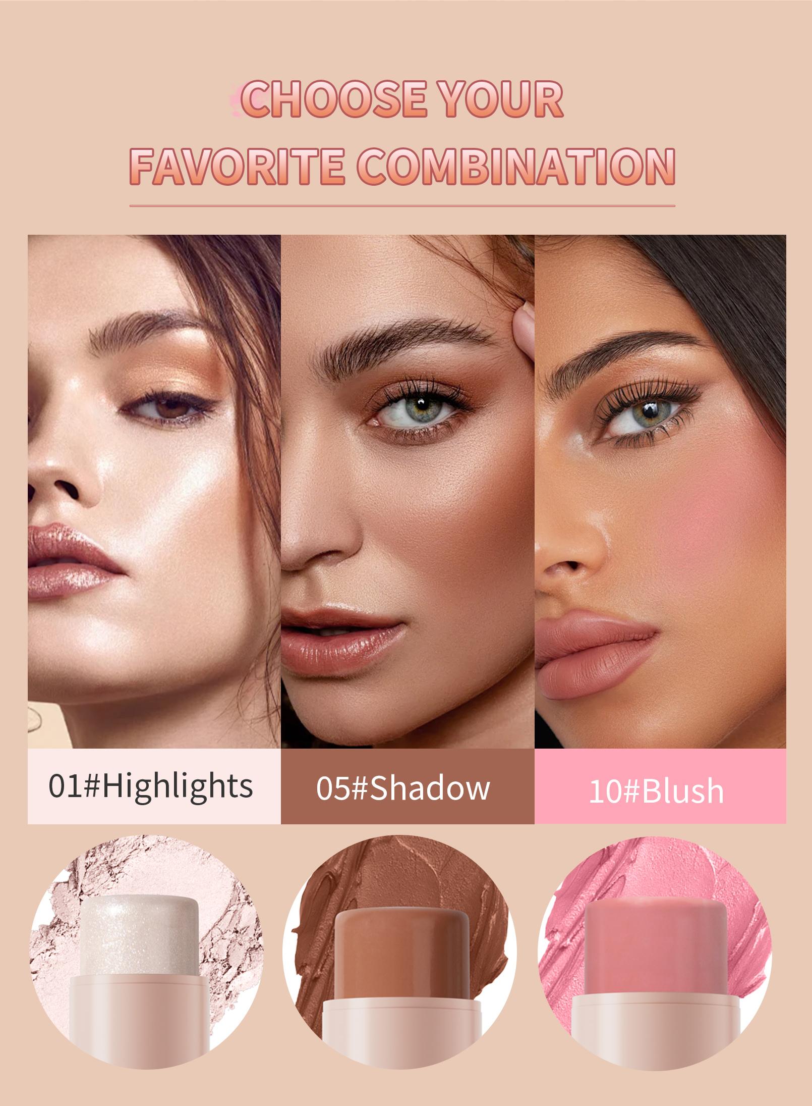 Makeup Face Brown Bronzer Contour Stick Contouring Bronzer Stick Highlighter Brightening Blusher Stick Rouge Cream Concealer Pen