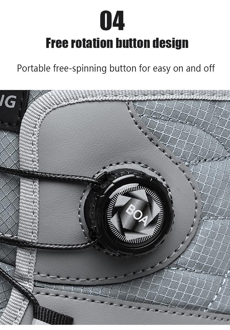 Men's Letter Print Contrast Faux Fur Snow Boots, CasualWaterproof Non-slip Ankle Boots for Outdoor Sports,Warm Shoes for Men