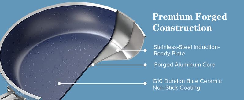 Nuwave Duralon Blue Non-Stick Cookware 7-Piece Set