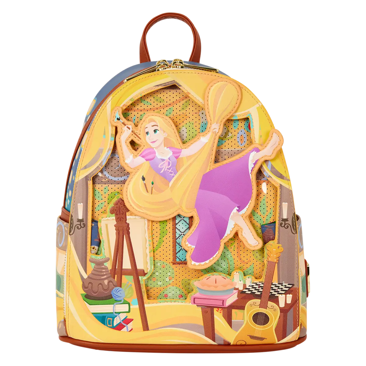 Tangled Rapunzel Glow Pin Trader Mini Backpack