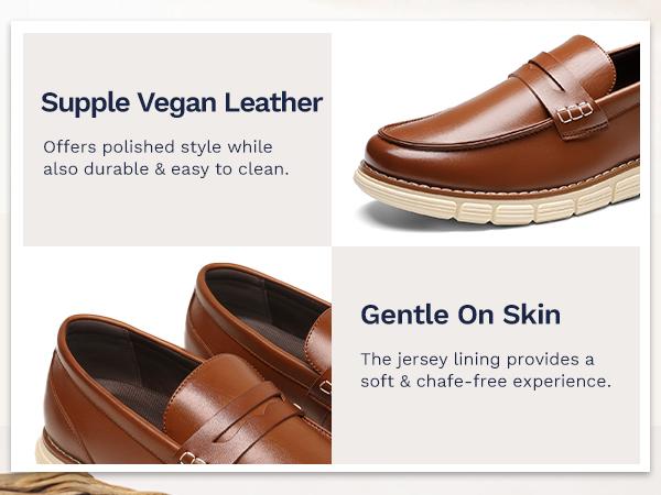 BRUNO MARC Men's Casual Dress Shoes Slip-on Lightweight Penny Loafers EZFlex GlideBreeze SpringStatements Supple PU Upper Comfortable & Versatile Footwear