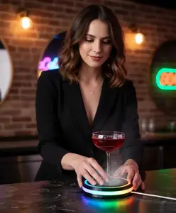 Trendy Intelligent Cocktail Coaster Adjustable Color Cup Mat
