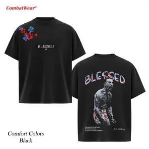 COMFORT COLORS Max Holloway Blessed V2 Tee, Blessed BMF T-shirt, UFC MMA Fan Custom Graphic Design, Gym Wear, Gift for Fighters, Sports Apparel