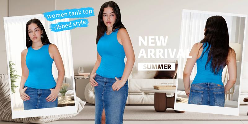 ATTRACO Women's Seamless High Neck Workout Tank Top with Built-in Bra & Removable Padding for Yoga & Gym Training