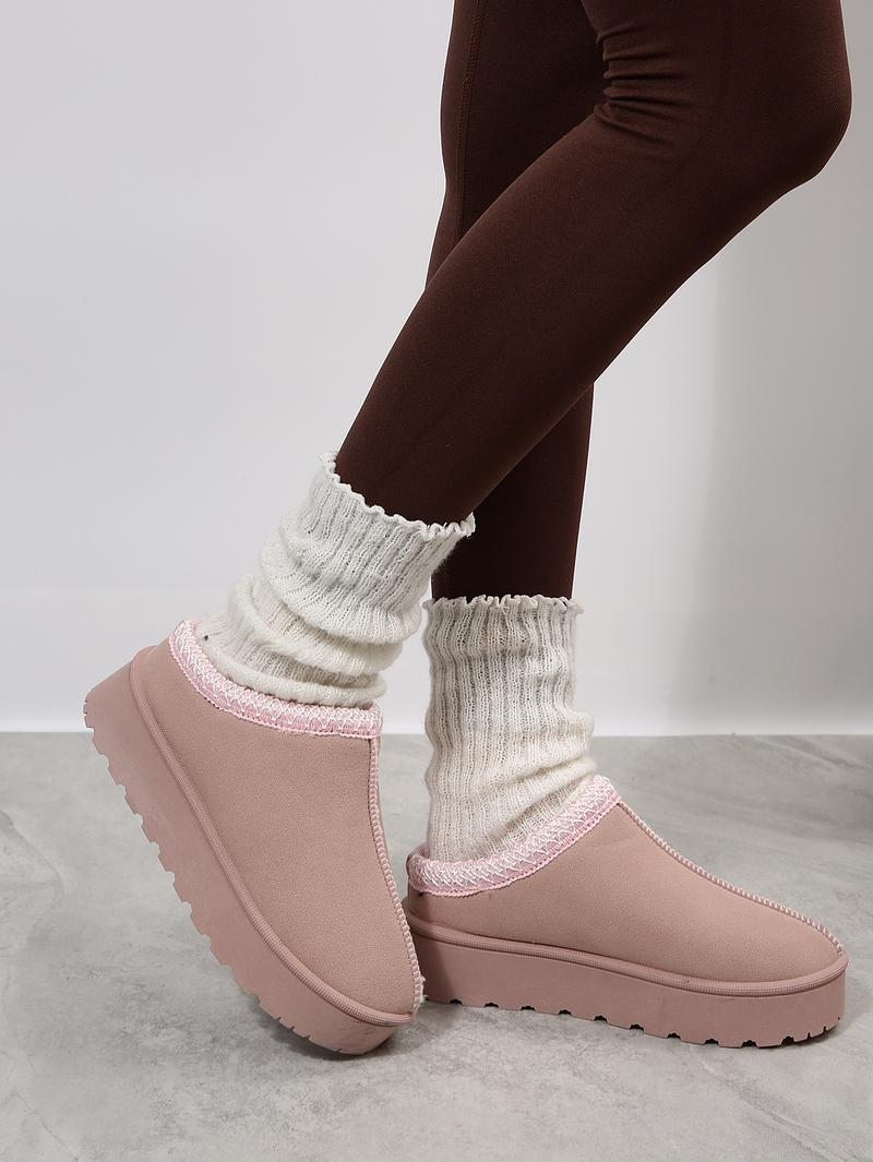 Women's Winter Snow Boots With Plush Lining, Warm Mid-Calf Snowboot, Winter Womensfashion Shoe, Outdoor Walking Boots for Women, Ideal Valentine's Day Gift  Footwear