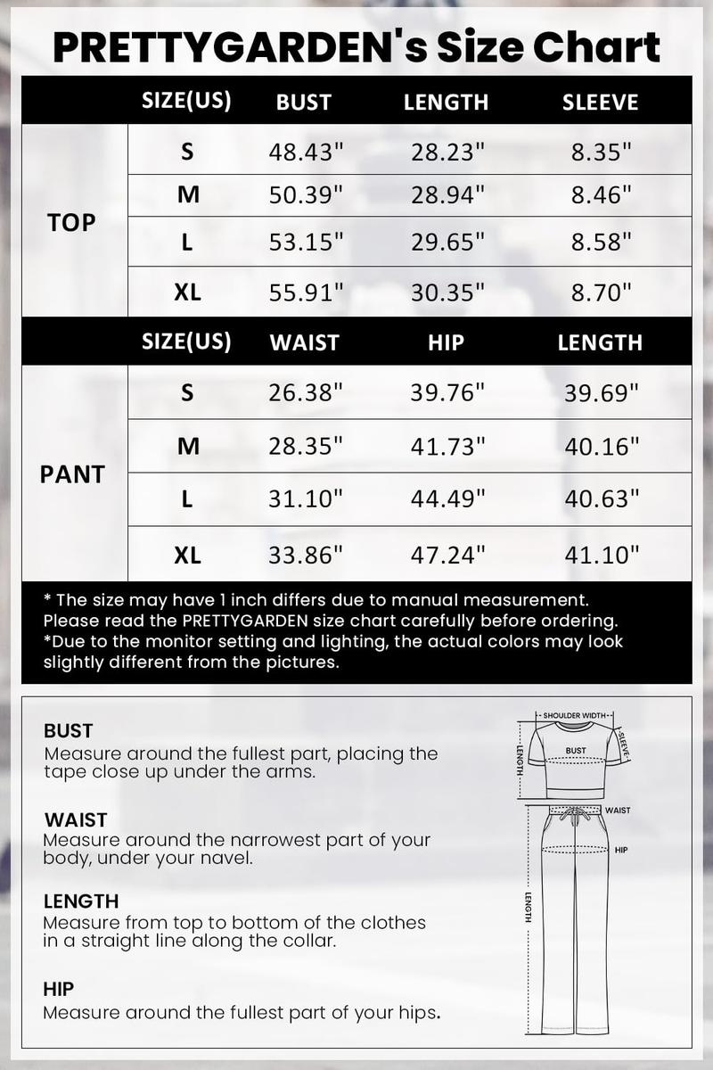 PrettyGarden Women's 2-Piece Outfits Short Sleeve Pullover Tops Split Hem Wide Leg Pants Lounge Sets, Comfy Pjs, Soft Suits-Womenswear Loungewear Nightwear