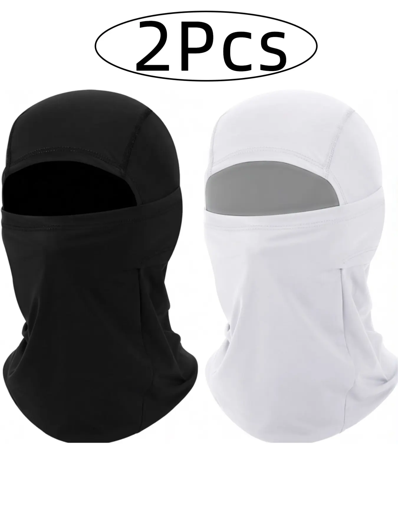 2pcs Ski Mask Balaclava Shiesty, Motorcycle Face Mask Summer Ice Silk Cooling, Thin Breathable UV Protection for Men Women, Casual Style