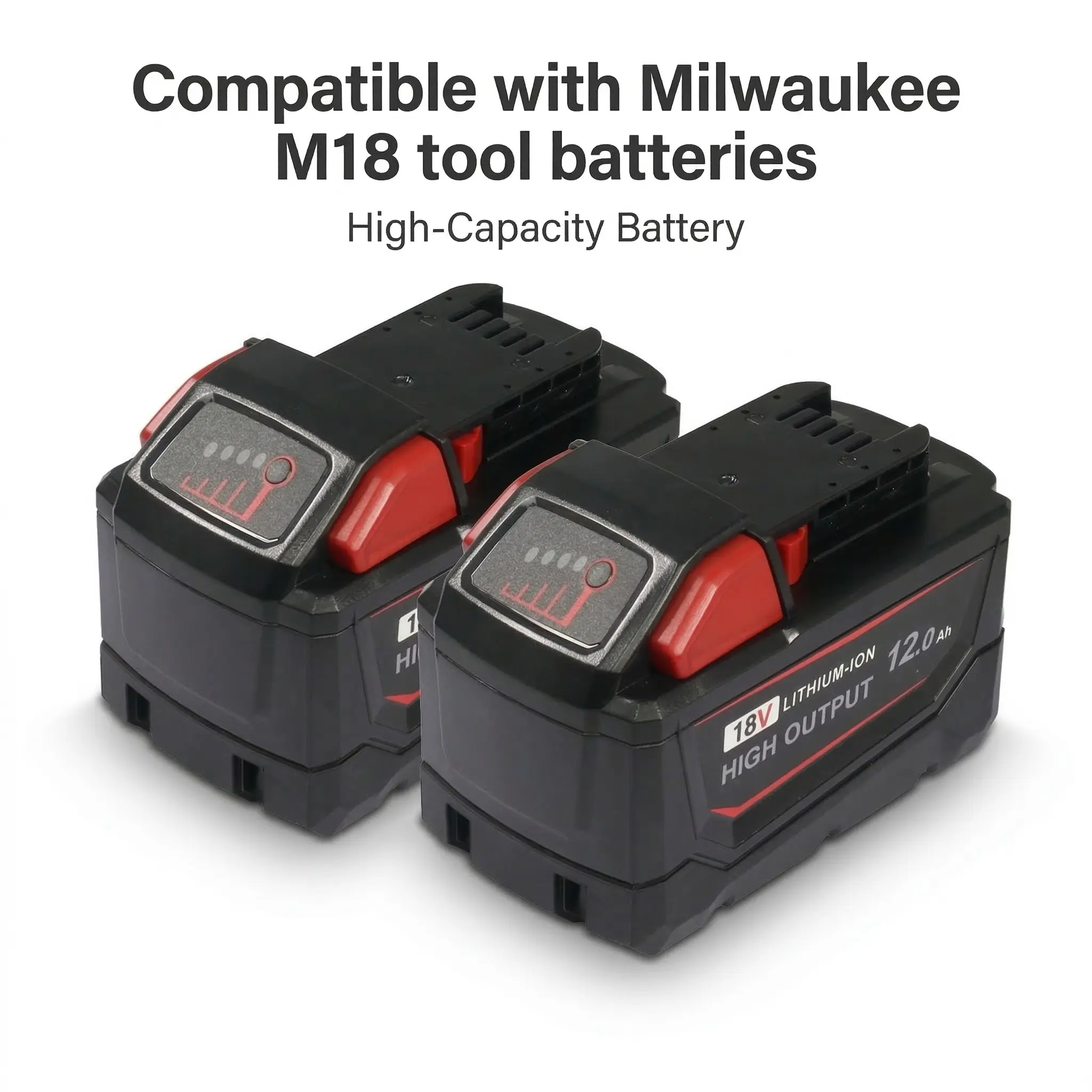 2-Pack 18V 12.0Ah M18 Batteries Replacement for Milwaukee 48-11-1862/1852/1880 Power Tools