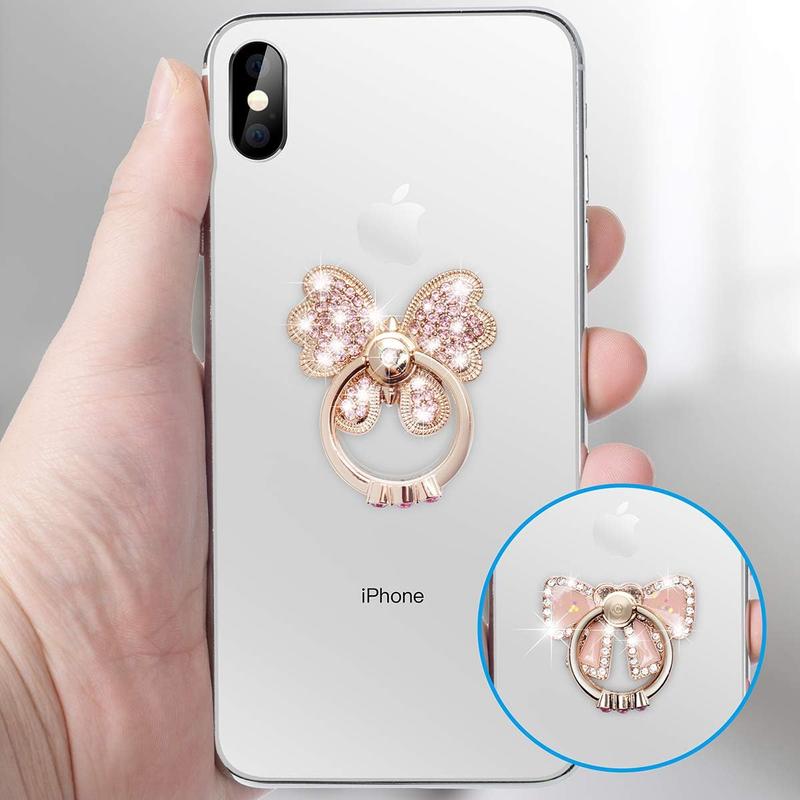 2-Pack Luxury Glitter Diamond Finger Ring Stand – Universal Metal Pop Socket Grip for iPhone 15/14/13/12/11 Pro Max, Galaxy Ultra & All Smartphones