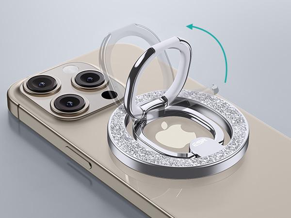 ESR Magnetic Phone Ring Holder (HaloLock), Compatible with MagSafe Ring Holder, Magnetic Phone Grip with Adjustable Stand, Compatible with MagSafe Phone Grip, for iPhone 17/16/15/14/13/12 Accessories