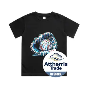 Baseball Drip Ice Cream Sprinkles Baseball Glove Cotton T-shirt, Graphic Print Round Neck Short Sleeve Casual Tee for Boys Girls