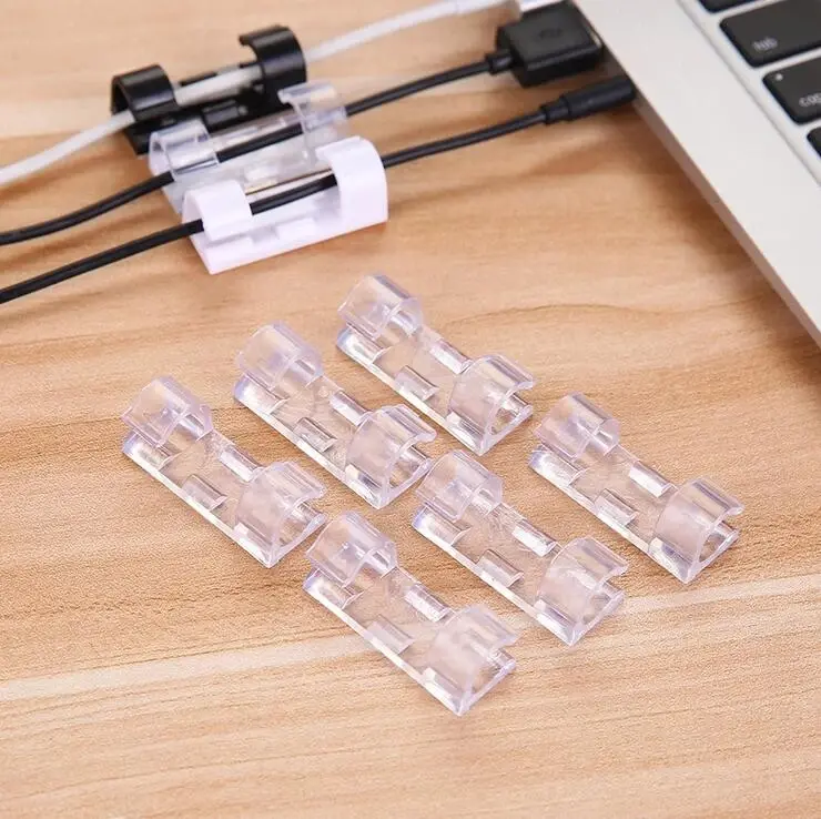100 PCS Strong Adhesive Cable Clips - Office Accessories Cable & Wire Management Holder for Home, Desk, Car, Indoor Outdoor Cord Organizer