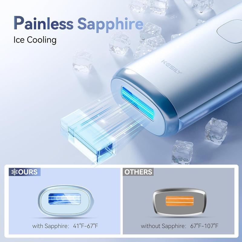 KESILY by OVUTEK Laser Hair Removal IPL for Women and Men, Sapphire Ice-Cooling, Nearly Painless and Permanent Hair Removal Device at Home Comfort KESILY by OVUTEK Laser Hair Removal IPL for Women and Men, Sapphire Ice-Cooling, Nearly Painless and Permanent Hair Removal Device at Home Comfort
