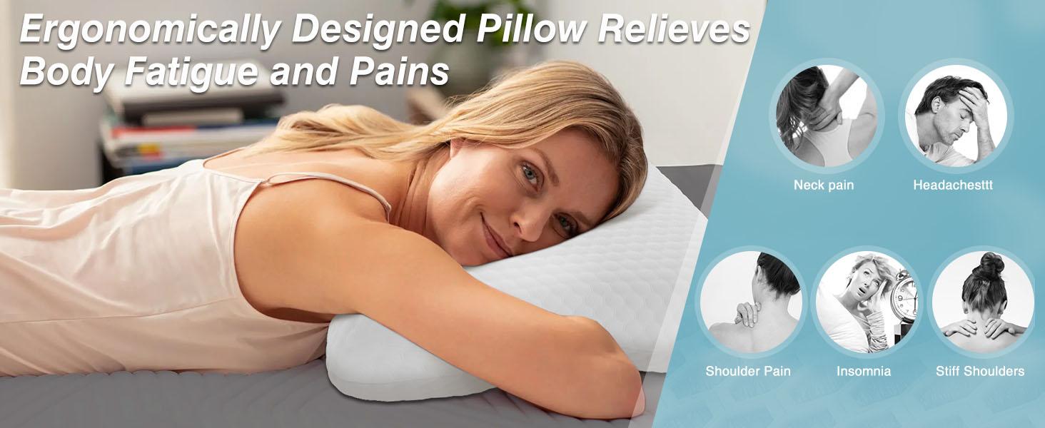 Sweet Furniture S - Memory Foam Pillows for Sleeping, Bed Pillow Soft and Comfortable, Cooling Pillow with Removable and Machine Washable Cove