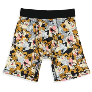 Looney Tunes Boxer Briefs Men's Tasmanian Devil Tornado Taz All Over Print Snug Fit Underwear
