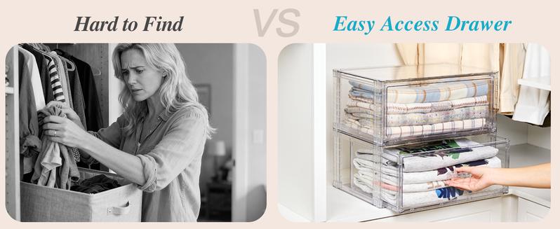 【New Arrival】Vtopmart 2-5 Pack UnderBed Large Clear Stackable Storage Drawers 18-27QT, Easily Assemble Closet Storage Bins, Dust-Proof for storing shoes, clothes, bedding, and off-season essentials