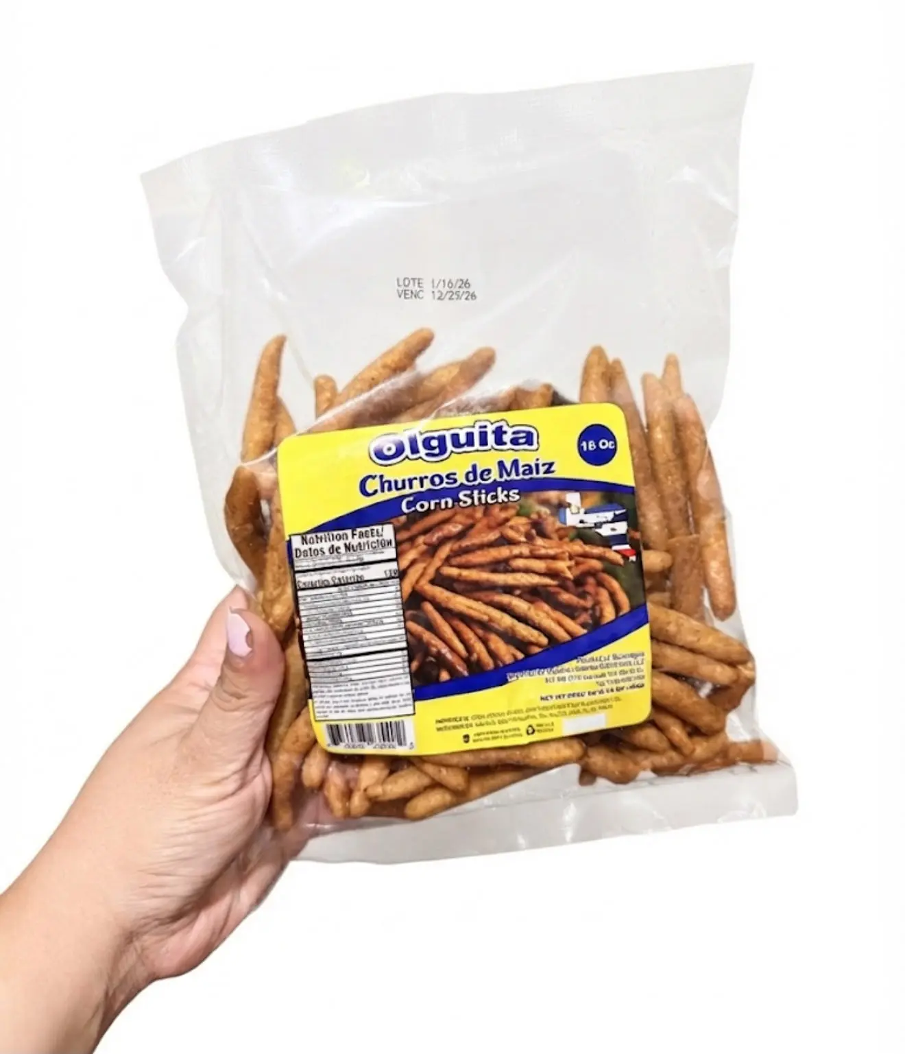 Olguíta Churros de Maíz 18 oz – Corn Sticks – Snack Tradicional