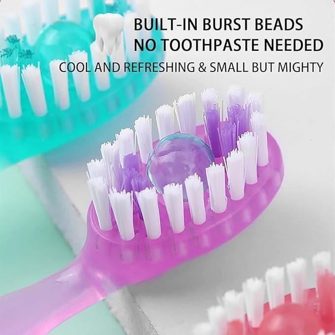 26-pack disposable mini toothbrushes with pre-applied toothpaste, adult travel size; includes tongue scraper, floss picks; for gym, bathroom, desk, car, emergencies, nighttime cleaning, date nights; Valentine’s Day gift