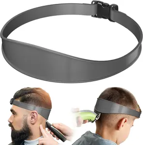 Adjustable Hair Trimming Guide and Neckline Shaving Template,DIY Self Haircutting System, Shaving and Keeping a Clean and Straight Neck Hairline,Easy Use Tool Soft Portable (Grey)