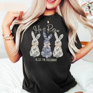 Easter Pregnancy Announcement T-Shirt, Classic Retro Graphic Unisex Tee, Pregnancy Reveal Graphic Shirt, Baby Announcement Easter Tee, Gift For Men And Women, Classic Cotton Full Colors Shirt