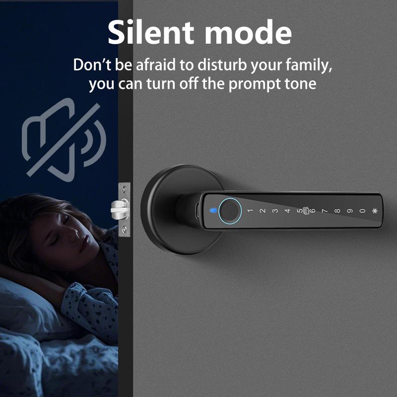 Smart Fingerprint Door Lock Keyless Entry Handle Biometric tech & App Control knob for Room Garage Office Apartment Local Data Storage
