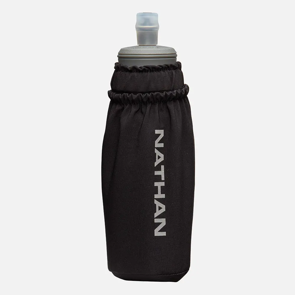 NATHAN Pinnacle Soft Handheld 14oz Flask Water Bottle - Exo Shot Tech, Grip-Free Strap, Expandable Pocket, Lightweight Portable Drinkware Bottle for Running, Hikes, Flask Water Bottles