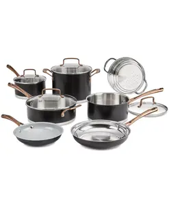 Cuisinart Matte Black Elegance 11-Pc Cookware Set with Nonstick Skillet & Induction-Compatible PowerBond Bases - Pan