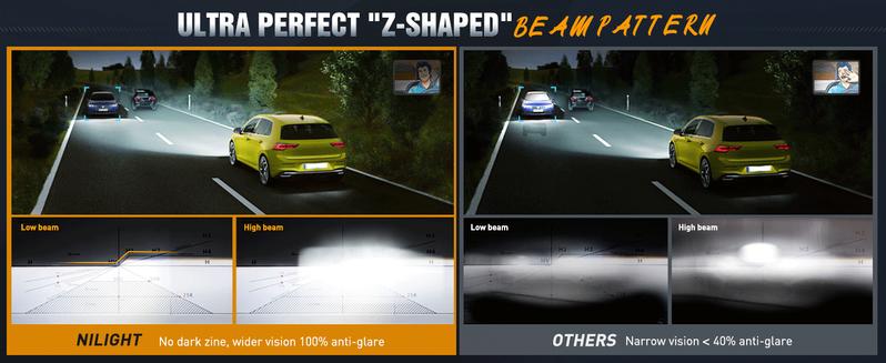 Nilight Headlight Assembly Compatible with 2009 2010 Toyota Corolla XLE/LE/Base Replacement Headlamp Black Housing Amber Reflector Driver and Passenger Side(Not fit S or XRS Trim)